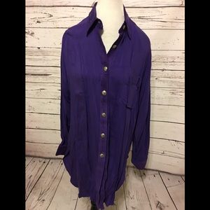 Vintage Purple Blouse with silver buttons
